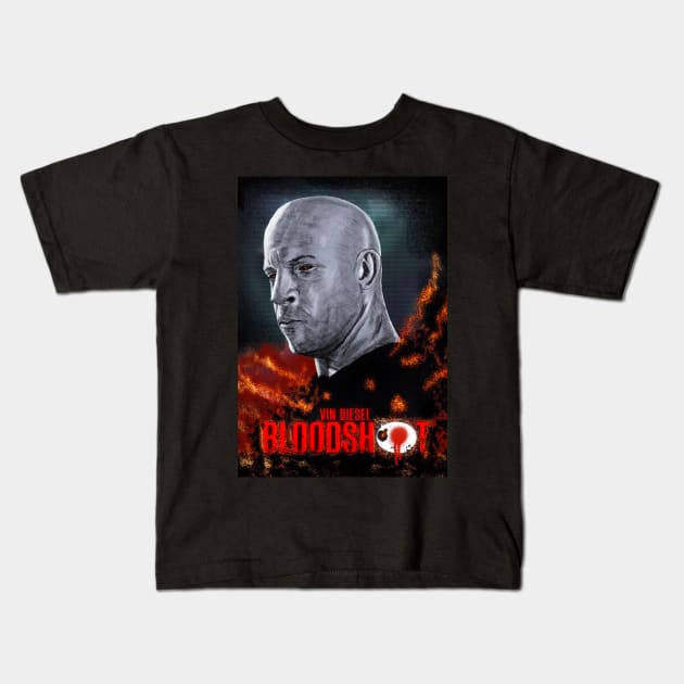 Blood Boy Kids T-Shirt by Tinger Art 